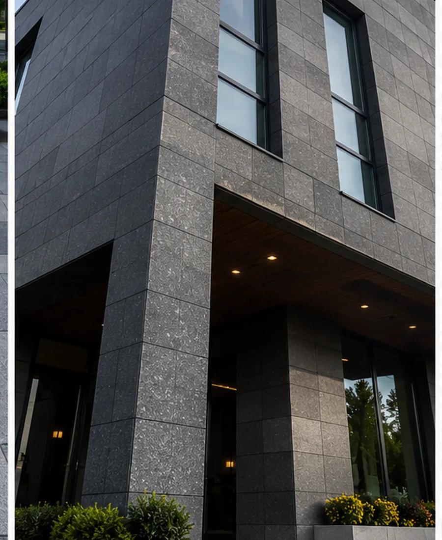 Black façade brick and pieces